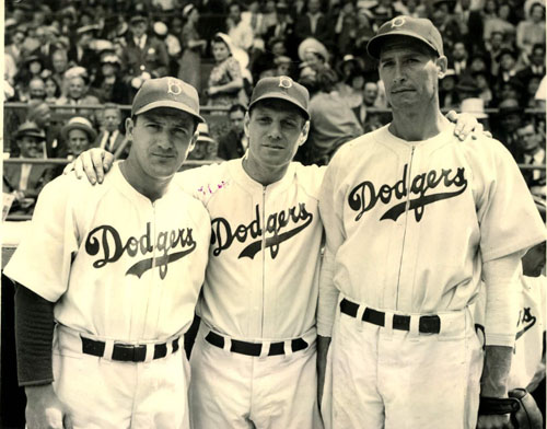 Joe Medwick, Leo Durocher, and Curt Davis